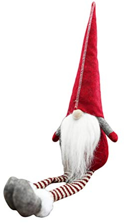 larga patas Enanos Invierno muñecas colgante Navidad enanos figuras árbol de Navidad decoración de Navidad (Rojo)