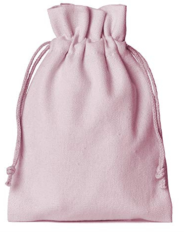 | 5 Baumwollsäckchen, Stoffbeutel, 30x20 cm mit Baumwollkordel, Geschenksäckchen, Ostern, Geburtstag, Nikolaussäckchen, Weihnachtsverpackung (Rosa)