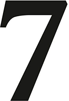 Zahlen-Aufkleber Nr. 7 in schwarz I Höhe 40 cm I selbstklebende Haus-Nummer, Ziffer zum Aufkleben für Außen, Tür I wetterfest I kfz_474_7