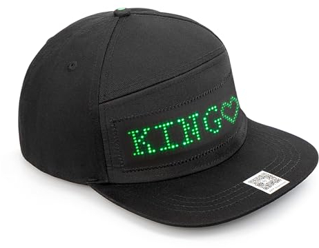 Leadleds Animierte Bluetooth-LED-Schild-Hut, Hip-Hop, Straßentanz, Party, Parade, Sonnenschutz, Wandern, Nacht, Laufen, Angeln, Modern, LLD-HAT1248GR, Grün, LLD-HAT1248GR