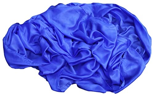 Winged Sirenny Bauchtanz Schleier aus Echter Seide Handbemalt 270 x 135cm, Fließender Luxus Bauchtanz-Schal,blau