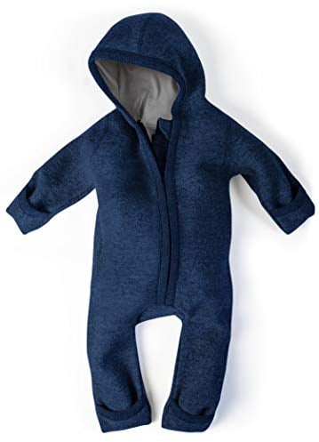 Ehrenkind® WALKOVERALL | Baby Wollwalk-Overalls aus Merino Schurwolle mit Reißverschluss | Walk Wolle Woll-Anzug für Kleinkind und Baby | Blau Gr. 86/92