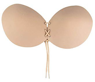 Bye Bra Reggiseno Lace-It, Reggiseno Rotondo, Reggiseno Adesivo, Reggiseno Push-Up, Reggiseno Senza Spalline E Senza Schienale, Reggiseno Appiccicoso, Reggiseno Aderente, Coppe A-E, Beige E Nero