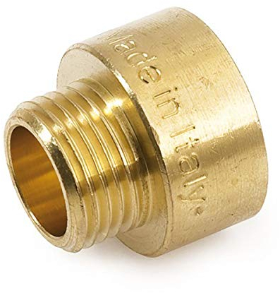 Messing Reduzierstück 1 1/4 Zoll IG x 1/2 Zoll AG Rohrgewinde ISO 228 - Adapter aus Messing für großes Innengewinde auf kleines Außengewinde