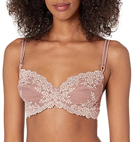 Wacoal Women's Embrace Lace Underwire Bra, Woodrose Multi, 38 E