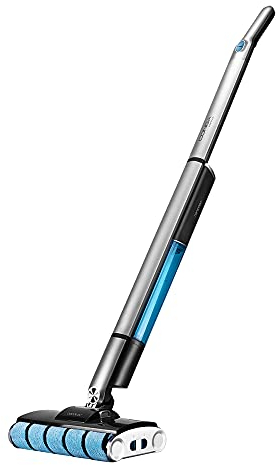 Cecotec Fregona Eléctrica Conga Popstar 14800 Aqua. 60 W, Doble Rodillo, Depósito de Agua Limpia de 0,4L y Sucia de 0,25L, Pulverizador de Agua, Base de Auto Limpieza, Autonomía 40min