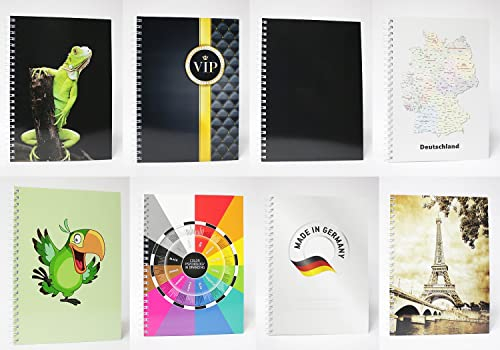 8x ADINA Premium Collegeblock Kollegblock A4 80 Blatt 90g/qm (blanko unliniert)