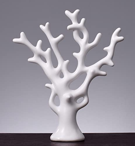 DECRZPB Ornamento di scultura in ceramica bianca con albero della vita in ceramica artigianale 3D Arts Hotel Home Decor Ufficio regalo di nozze