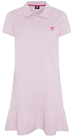 Polo Sylt Damen Polokleid aus Baumwollpiqué mit Volantsaum, Pink Lady, M