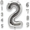 AULE Zahl Luftballon 2 Silber: XXL 101 cm Zahlen Folienballon Geburtstag Silber 2 Jahre Helium Ballon Kinder Junge Mädchen Zahlenballon für Babyparty Jubiläum Deko