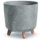 Gardening Naturally Indoor Plant Pot Zinnia Stylish and Durable Planter for Houseplants (Cylindrical Pot Diameter 29.8cm x Height Including Legs 28.5cm - Concrete Colour)