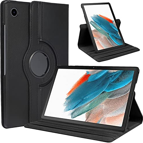 GOZOPO Hülle für Samsung Galaxy Tab A8 10,5 Zoll 2021 2022 (SM-X200/SM-X205), Ultradünne PU Leder 360° Drehbar Multi-Winkel Schutzhülle Kompatibel mit Samsung Tab A8 10.5 (Schwarz)