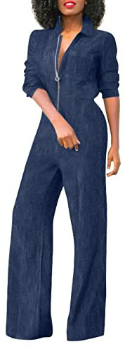 MJGkhiy Jumpsuit Donna da Cerimonia Curvy Salopette Estiva Jumpsuit Allentata Tutine Boho Pagliaccetto Regolabile Tracolla Playsuit Vintage Jeans Lunga Salopette Spalline Regolabili Con Tasche