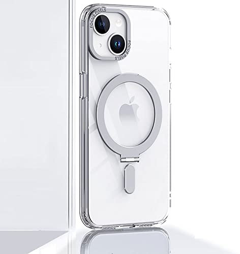 TECHGEAR iPhone 14 Stand Case [Fusion Armour Ring] Premium Hybrid Tough Rugged Protective Magnetic Kickstand Case, Compatible with MagSafe Case for iPhone 14 6.1 - Clear