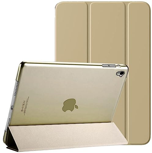 Coque pour Apple iPad 9e/8e/7e génération (2021/2020/2019) (10,2 pouces), magnétique intelligente, ultra fine, fonction veille/réveil automatique, pour iPad 9/iPad 8/iPad 7 (doré)