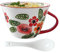 NIUKOMY Tazza da Cappuccino Grande 600ML, Tazze da Latte Colazione Grandi con Cucchiaio, XXL Tazza in Ceramica per Cereali Caffè Tè, Rosso