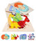 Fullware Holzpuzzle 1 2 3 4 5 6 Jahre 4-teiliges Set, Holzspielzeug Baby, Montessori Knobelspiele Tier Familien Puzzle Kleinkind Lernspielzeug, Steckpuzzle Holz - Katze, Dinosaurier, Pinguin, Elefant