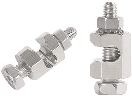 Naemriee 2 PièCes Pinces de Terre en Cuivre Pinces de Câble de Cosse de Terre de Panneau Solaire pour éTablir des Connexions de Terre à 6 AWG et 8 AWG