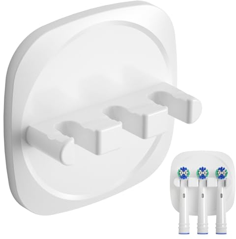 FIXCHORD Porta Spazzolino Elettrico 2 Pezzi, Portaspazzolino Elettrico Autoadesivo a Parete con Adesivo Forte 3M, Porta Testina Spazzolino per Bagno, Bianco