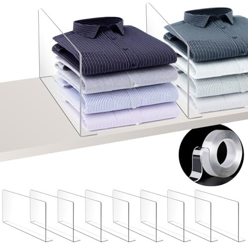 Regaltrenner Schrank Organizer Kleiderschrank KüChe Acryl Transparent KüChenschrank，Schrankregaltrenner Und Organizer - Regal Schrank Acrylic Trenner 【8 StüCk】