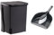 Brabantia 395246 Built-in Bin, 10 L - Black & Addis ComfiGrip Dustpan and Brush with Rubber Lip and Dirt-trapping Bristles, Metallic Graphite, 11 x 23 x 35 cm