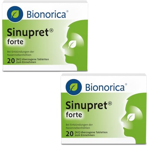Sinupret forte - Pflanzlicher Schleimlöser bei Entzündungen der Nasennebenhöhlen - Doppelpack zum Sparpreis (2x20 Tabletten)