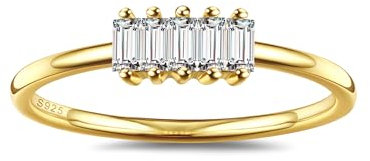 MILACOLATO Silber Ring Damen 925 Verlobungsring Damen Gold Eternity Promise Ring Gold Damen Wasserfest Verlobungs, Hochzeits und Versprechensringe Schmuck G8