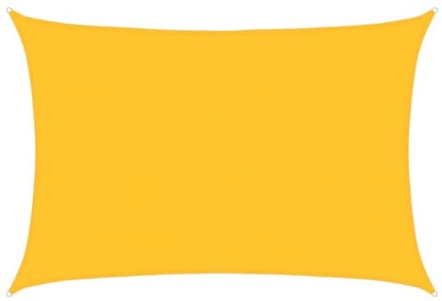 vidaXL Toldo de Vela Rectangular HDPE Amarillo 160 g/m² 5x6 m, Vela de Sombra de Sol, Vela de Sombra, toldo de Patio, Vela de Sombra Solar