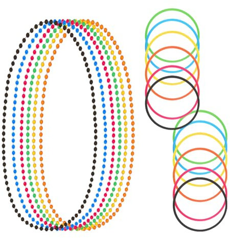 XDGBGFN Lot de 6 colliers de perles fluo et 12 bracelets en silicone, collier vintage des années 80 et bracelets en gel de silicone Accessoires de mode Halloween