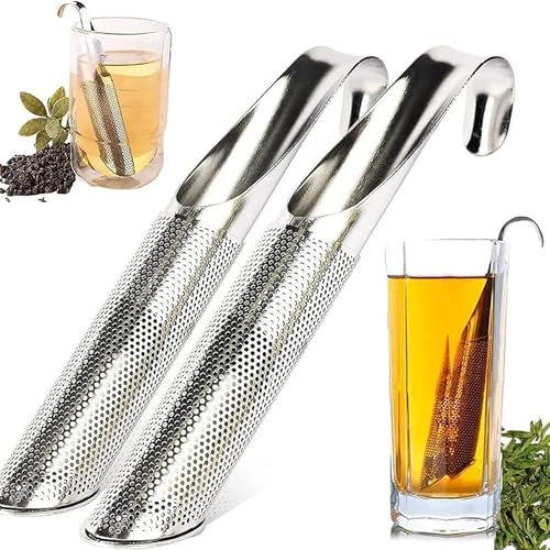 Qaestuan 2 Piezas Infusor Te, Infusor de te Reutilizable, Filtros de Té Acero Inoxidable, Infusores de Té, Colador de Té de Malla Fina, Infusionador, para Tazas de Té, Café Ollas, Tazas