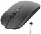 Uooduby Ratón Inalámbrico Recargable, Ratón Óptico Ultra Silencioso de 2,4 G con Receptor USB y Tipo C, para Ordenador Portátil, (Negro)