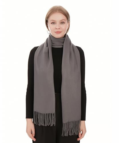 Stola Elegante Pashmina Donna Leggera Cerimonia Grigio, Scialle Donna Elegante Pashmina, Spolverino Elegante Sciarpa Primaverile Invernale, Scialle Signora Chic per Eventi e Cerimonie (Grigio)