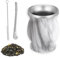 Set Mate, Taza Mate, Taza Mate de Acero Inoxidable de Doble Pared con Diseño Aislante, Juego de Té Mate de 260ml, con Cuchara para Pajita y Cepillo Limpiador para Té Mate, Café (Silver Dapple)