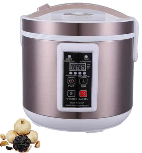 Macchina per la fermentazione dell'aglio nero, scatola per fermentazione aglio da 5L, fermentatore per aglio nero con supporto per aglio a 2 strati in acciaio inossidabile, fermentazione rapida di 168