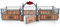 Kalastussaari Modèle d'écurie de Chevaux réaliste 17.3x7.9x5.9 '' Plastique Grange à Cheval Playset clôture Imaginaire et créatif