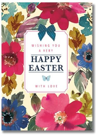 WORDS 'N' WISHES Easter Card for Friends and Family, 17.6 x 12.7 cms, FSC Certified and Multi-Coloured
