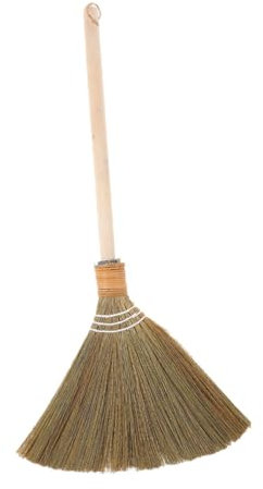 PACKOVE Handmade Corn Whisk Broom Soft Bristle Sweeper Heavy Duty Handle Indoor Outdoor Cleaning Brush Vietnamese Design