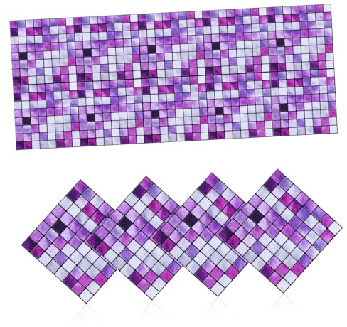 FONDOTIN 10 Pièces Carreaux Mosaique Autocollants Pour Carrelage Stickers Carrelage Auto-adhésif Imitation Peint Adhésif