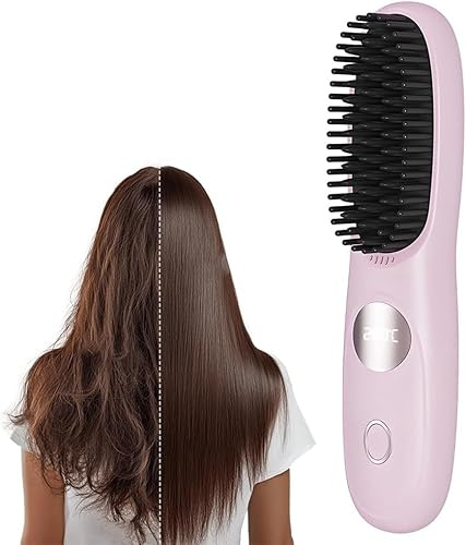 Tragbarer Glättebürsten Kamm | Damen Heizbürste Zum Haare Glätten - 3 Temperaturstufen Styling Werkzeug für Damen Herren Alltag Reise Pendeln Urlaub Date