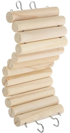 KOMBIUDA Hamsterspielzeug Holzleiter Trennzaun für Kleintiere mit Multifunktionalem Nutzen und Klarem Kletterdesign für Käfige Kleiner Haustiere