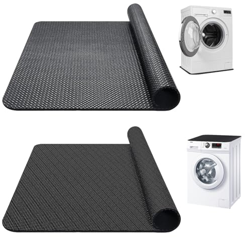 Rutschfest Antivibrationsmatte Waschmaschine, 60 x 60 cm Waschmaschinenauflage & Waschmaschine Abdeckung, Antivibrationsmatte Kann Auch als Kühlschrankmatte oder Bodenschutzmatte Verwendet Werden