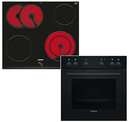 Siemens iQ100 Einbauherd Set mit Elektrokochfeld 60 x 60 cm EQ110KAFB | Made in Germany, Schnellaufheizung, Gleichmäßige Hitzeverteilung, Edelstahl