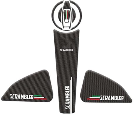 JAYWIS Adesivo Per Serbatoio Carburante Laterale Per Ducati Scrambler 800 2015-2022. Stampe Riflettenti, Effetto Fibra Di Carbonio. gas serbatoio pad(NERO 1)