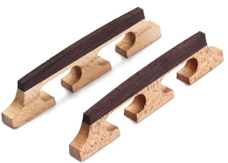 Abaodam 2 Pièces Chevalet de Banjo Compensé 6 Cordes en Érable, Pont de Guitare et Ukulélé, Accessoire Instrument Musique Solide et Précis pour Banjo Folk