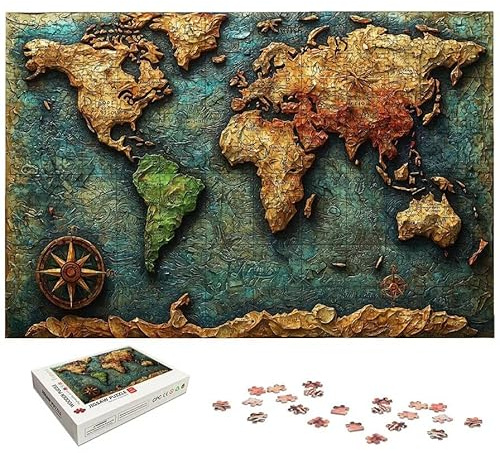 Map Jigsaw Puzzles for Adults 5000, 5000 Piece Jigsaw Puzzles for Adults, World Map Jigsaws Puzzle with Exquisite Packaging Box, Impossible Puzzle for Home Decor, Gifts for Women, Gifts for Men, -6771
