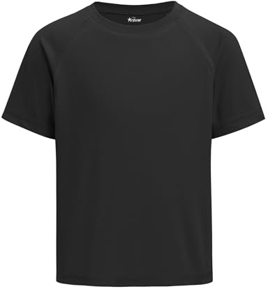 Arshiner T-Shirt Anti-UV Garçon Maillot De Bain à Manches Courtes pour Enfant Protection Solaire UPF 50+ Maillot De Bain D'été Col Rond Séchage Rapide Idéai pour La Plage Et La Piscine Noir 5-6 Ans