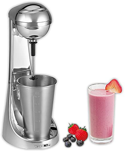 2in1 Barmixer Milchaufschäumer Edelstahl Becher Standmixer Mixbehälter 450 ml (Mixer, 65 Watt, Milchshaker, Cocktail-Mixer, Milchschäumer, Milchschaum)