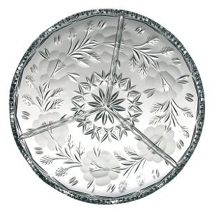 CRISTALICA Kabarett Konfektplatte Knabberteller Rebecca Transparent D 31,5 cm Kristall