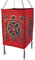 GURU SHOP Lokta Papier Hänge Lampenschirm, Deckenleuchte aus Handgeschöpftem Papier - Buddha Mandala Rot, 28x18x18 cm