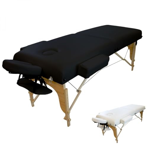 Vivezen - Table de Massage 15 cm Pliante 2 Zones en Bois avec Panneau Reiki + Accessoires et Housse de Transport - Plusieurs Coloris